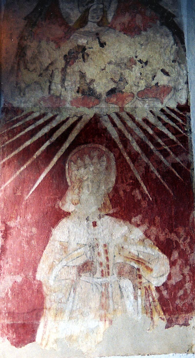 St Walstan?/St Edmund? - angel above