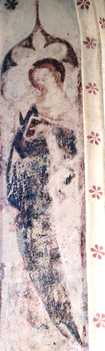 Annunciation, Chalgrove, detail, Gabriel