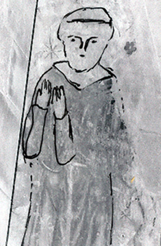 Sketch of St Francis at Doddington, showing position of hands