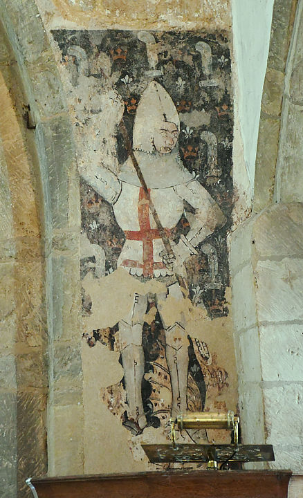 St George, standing, with Dragon, Hornton, Oxfordshire