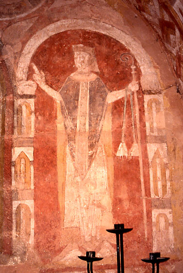 Kempley, detail, bishop (posibly of Hereford)