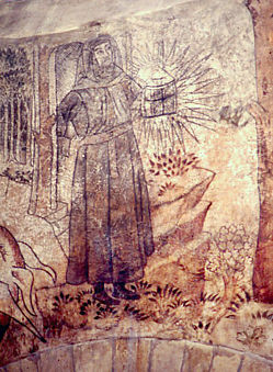 St Christopher, Pickering, detail, hermit