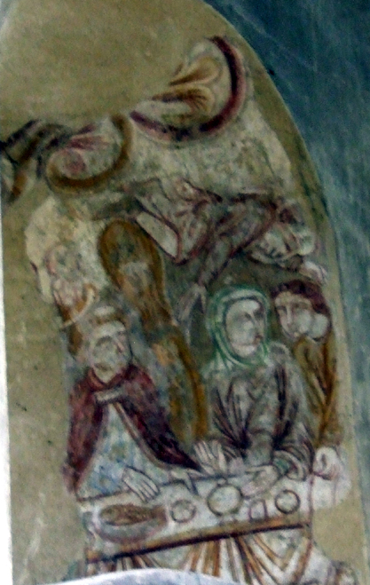 St Cuthbert's vision at Abbess Aelfleda's table, Pittington