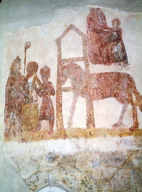 St Eloi & the possessed horse/St Anne teaching the Virgin to read, Slapton
