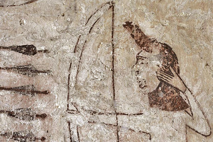 Martyrdom of St Edmund, Stoke Dry, detail, archer, right