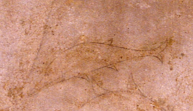 St Christopher, Thurlton, detail, dolphin