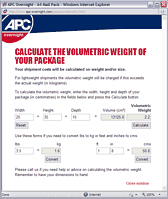APC Volumetric Calculator