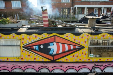 Decorated barge
