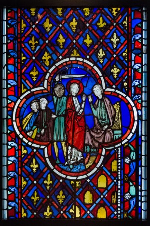 Stained Glass Panel - Scene from the story of Daniel - c1245