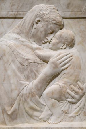 Virgin and Child (Pazzi Madonna) - detail - c1420-25 - marble