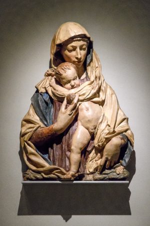Virgin and Child (Madonna of the Apple) - c1422-25 - painted terracotta