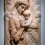 Virgin and Child (Madonna of the Cherubs) - c1440-45 - terracotta with traces of colour