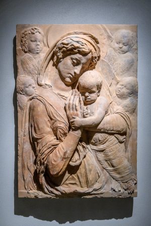 Virgin and Child (Madonna of the Cherubs) - c1440-45 - terracotta with traces of colour