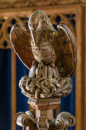 Font cover (detail) showing a Pelican in her Piety